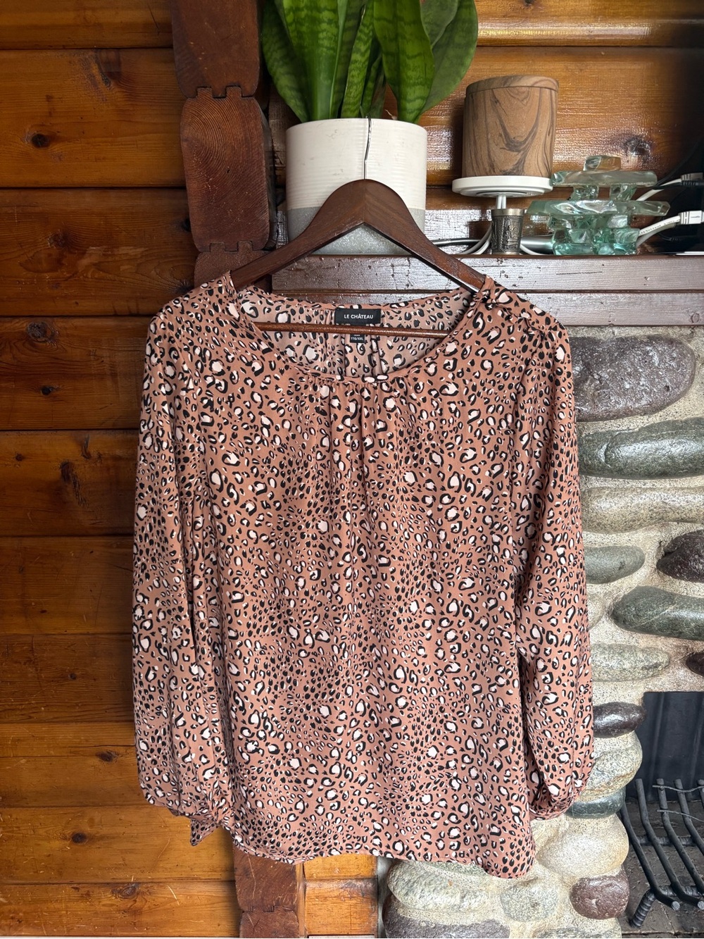 Le Château Leopard Print Blouse Size XXL - Picture 2 of 7